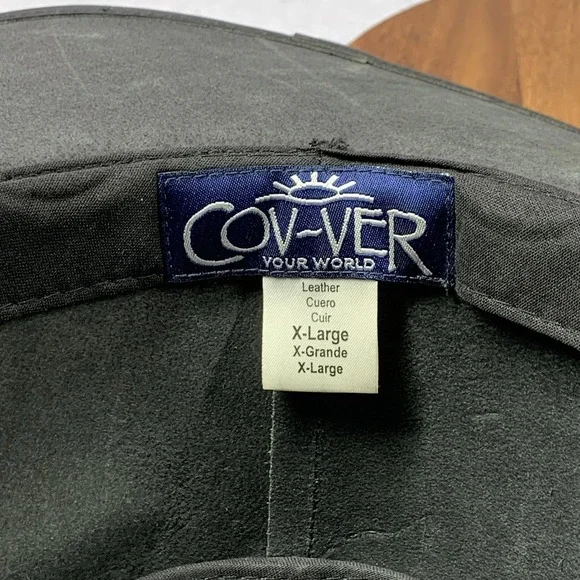 Cov-Ver Hat Cowboy Fitted Mens X-Large Black Leather Water Repellent Shapeable